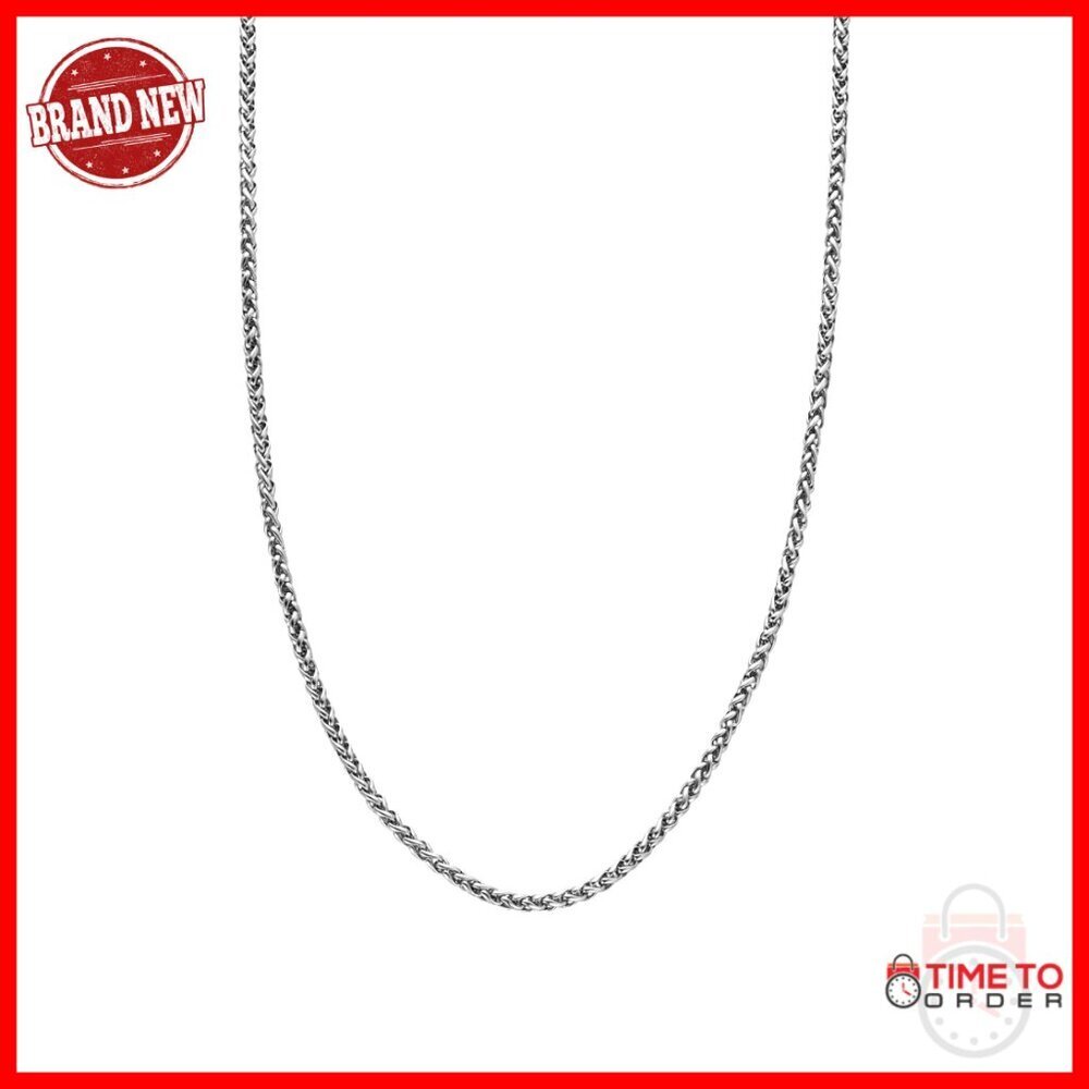 Men's 3mm Wheat Link Chain Stainless Steel Waterproof Hypoallergenic